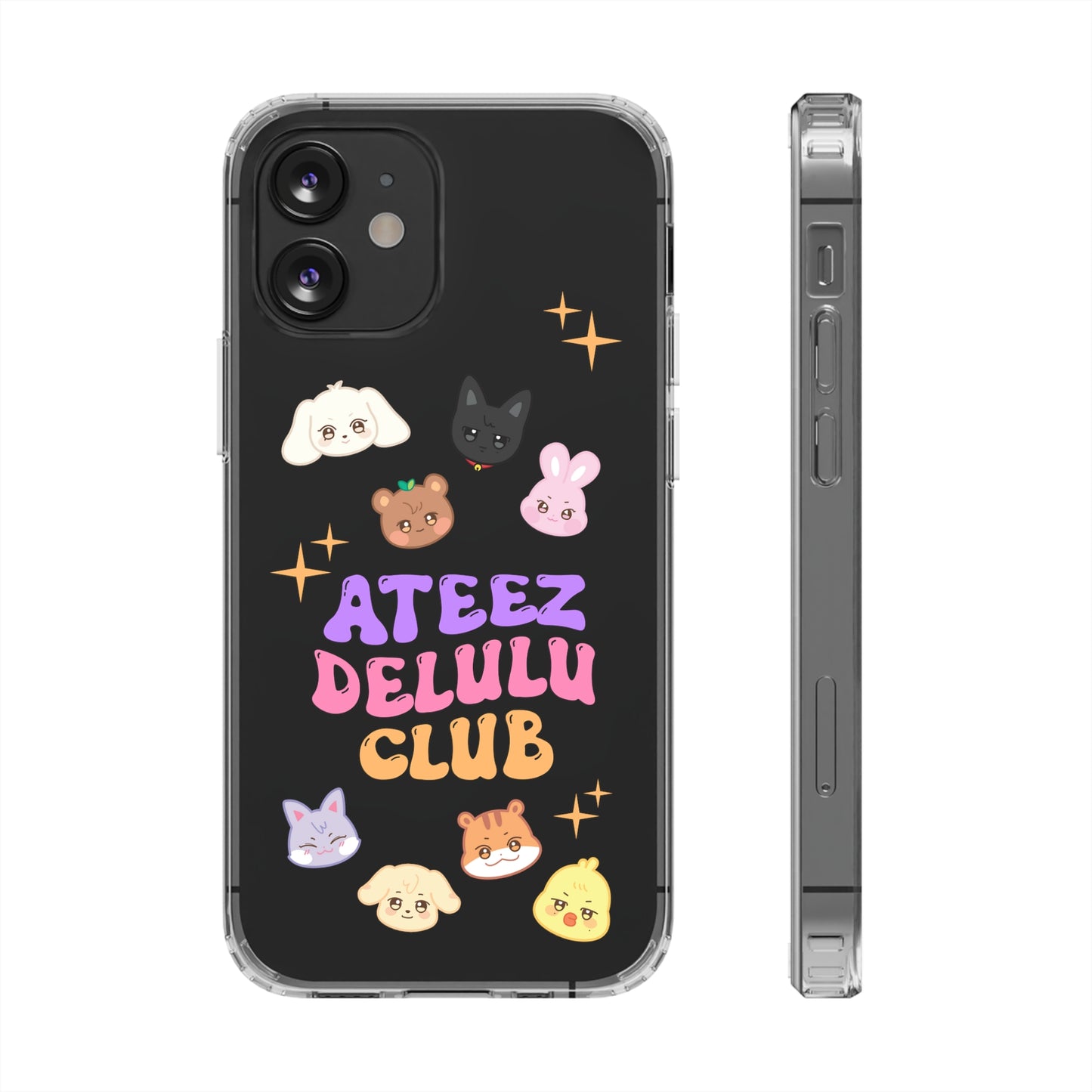 Ateez Delulu Club Clear Phone Cases iphone 12 13 14 Samsung S21 22 Kpop Gift for Fans Atiny