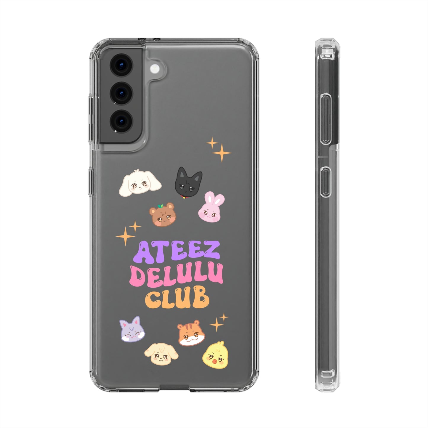 Ateez Delulu Club Clear Phone Cases iphone 12 13 14 Samsung S21 22 Kpop Gift for Fans Atiny