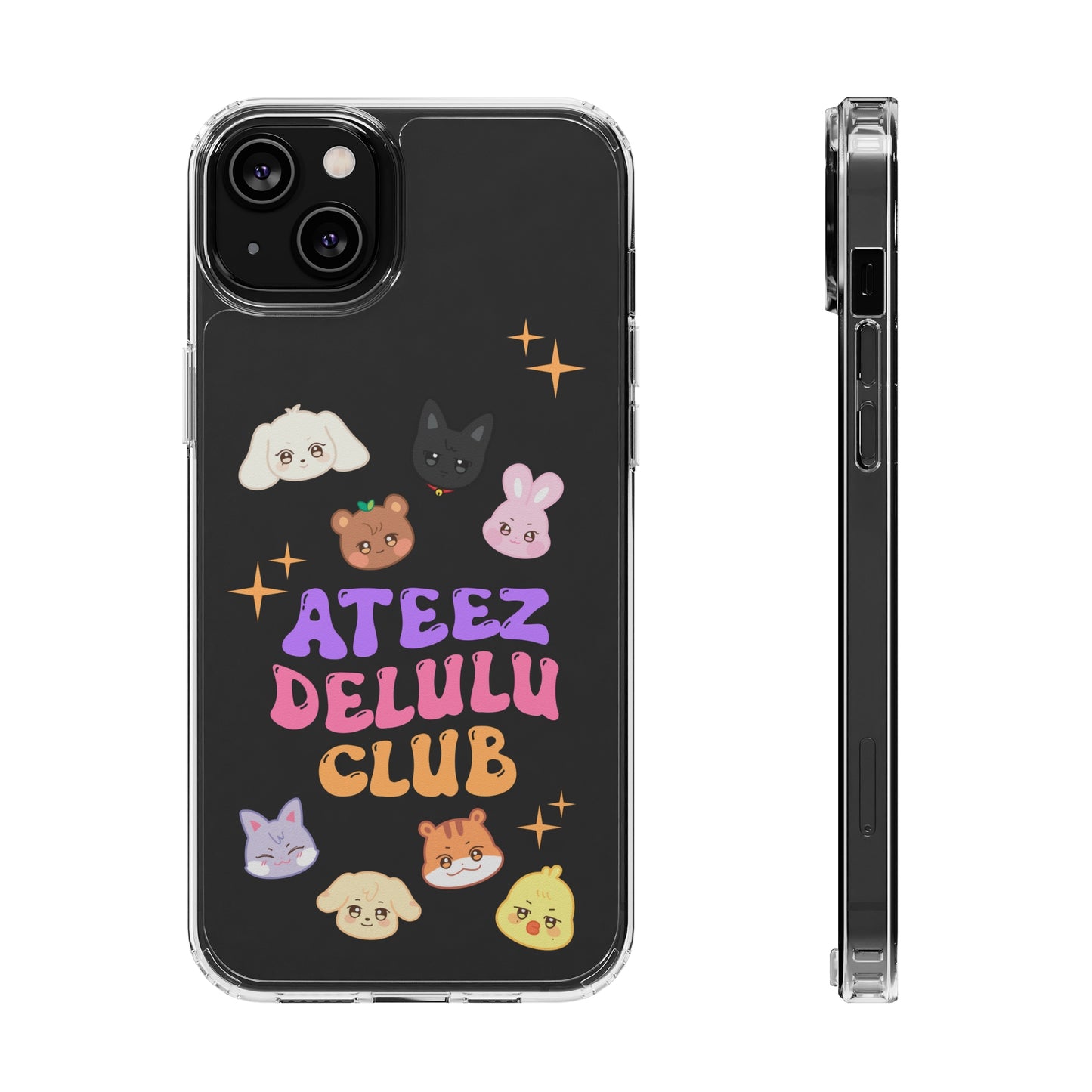 Ateez Delulu Club Clear Phone Cases iphone 12 13 14 Samsung S21 22 Kpop Gift for Fans Atiny