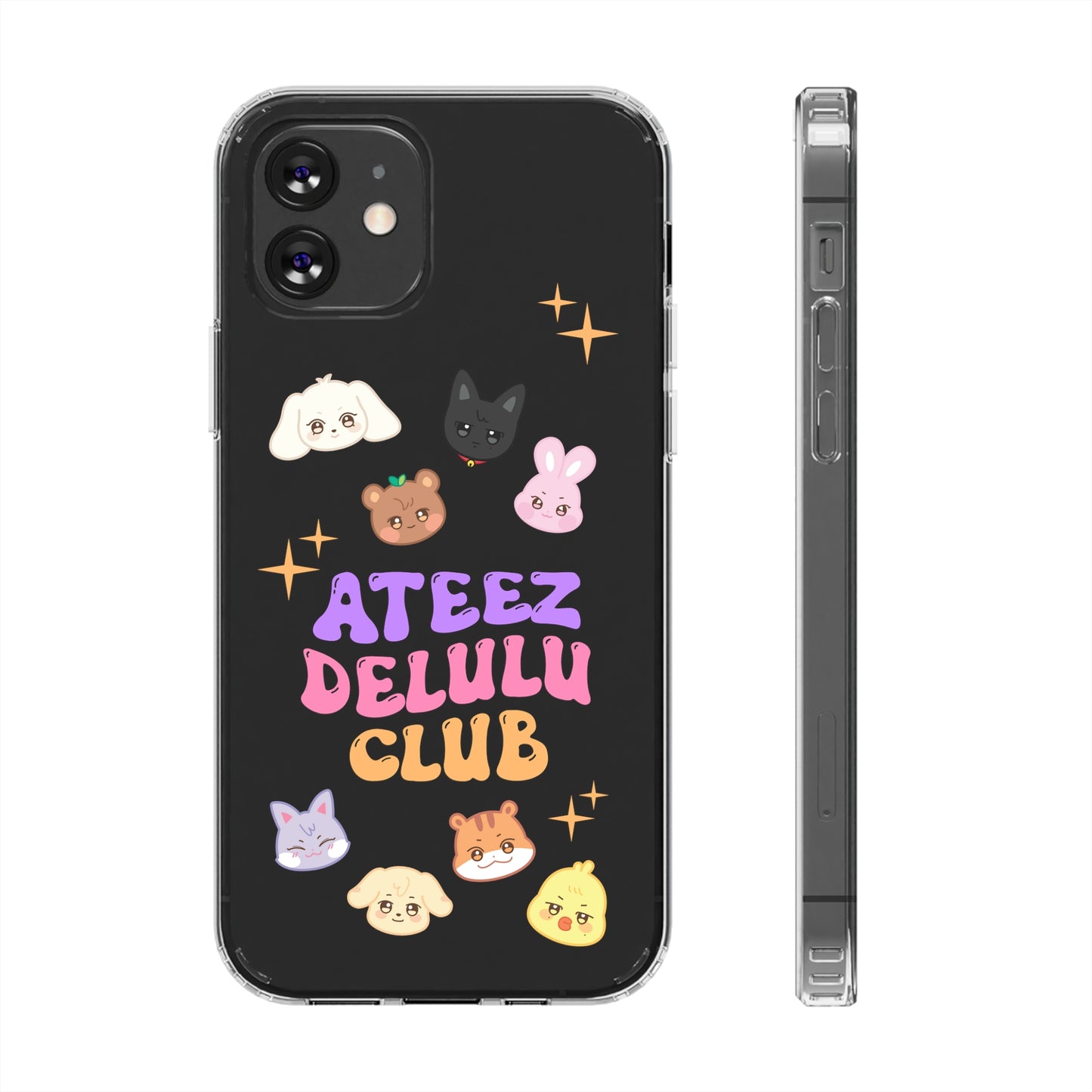 Ateez Delulu Club Clear Phone Cases iphone 12 13 14 Samsung S21 22 Kpop Gift for Fans Atiny