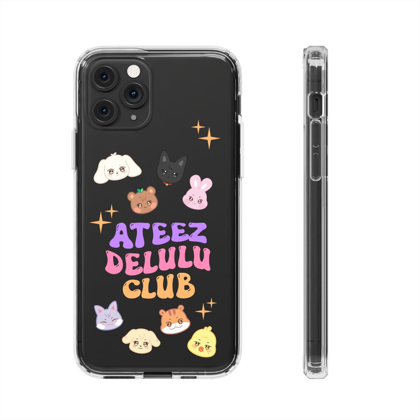 Ateez Delulu Club Clear Phone Cases iphone 12 13 14 Samsung S21 22 Kpop Gift for Fans Atiny