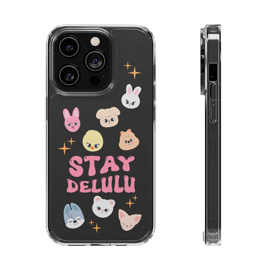 Stay Delulu Club Clear Phone Cases iphone 12 13 14 Samsung S21 22 Kpop Skzoo Stray Kids Gift for Fans