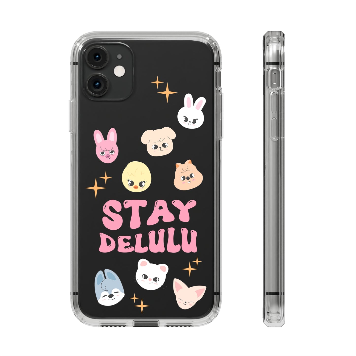 Stay Delulu Club Clear Phone Cases iphone 12 13 14 Samsung S21 22 Kpop Skzoo Stray Kids Gift for Fans