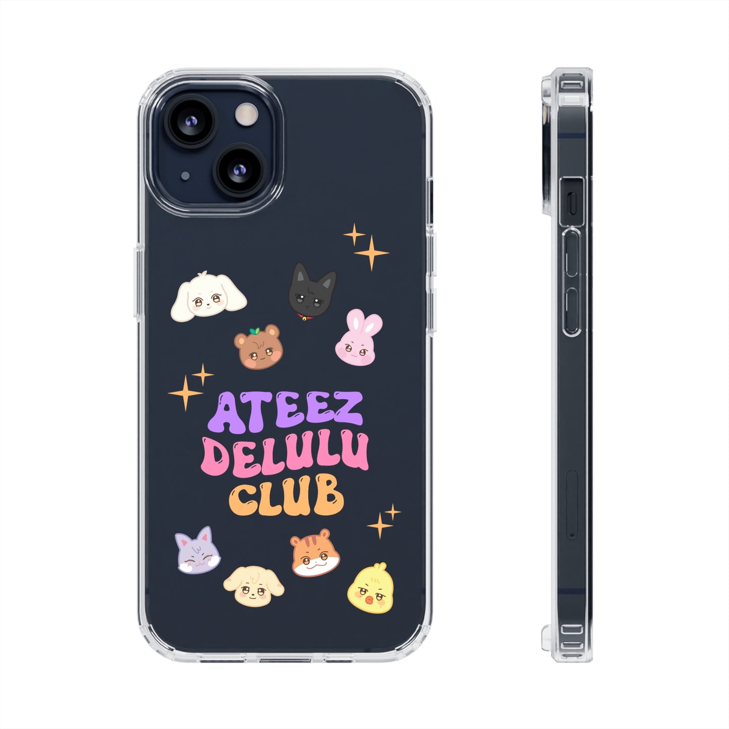 Ateez Delulu Club Clear Phone Cases iphone 12 13 14 Samsung S21 22 Kpop Gift for Fans Atiny