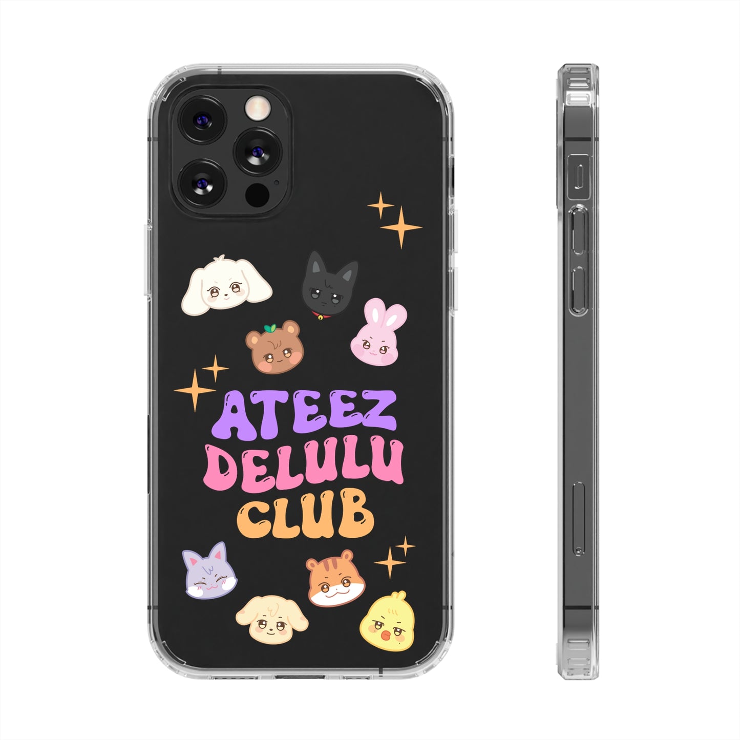 Ateez Delulu Club Clear Phone Cases iphone 12 13 14 Samsung S21 22 Kpop Gift for Fans Atiny