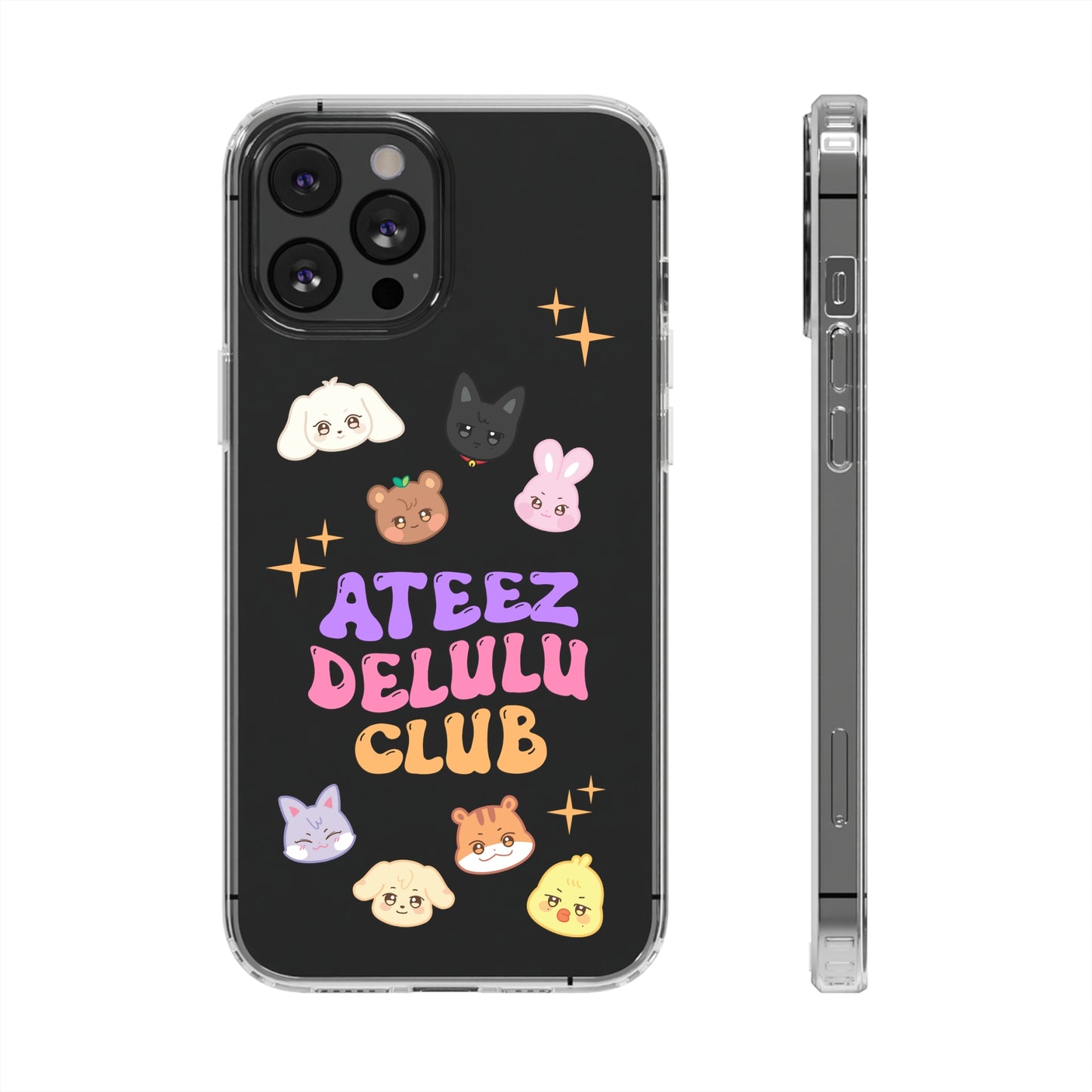 Ateez Delulu Club Clear Phone Cases iphone 12 13 14 Samsung S21 22 Kpop Gift for Fans Atiny