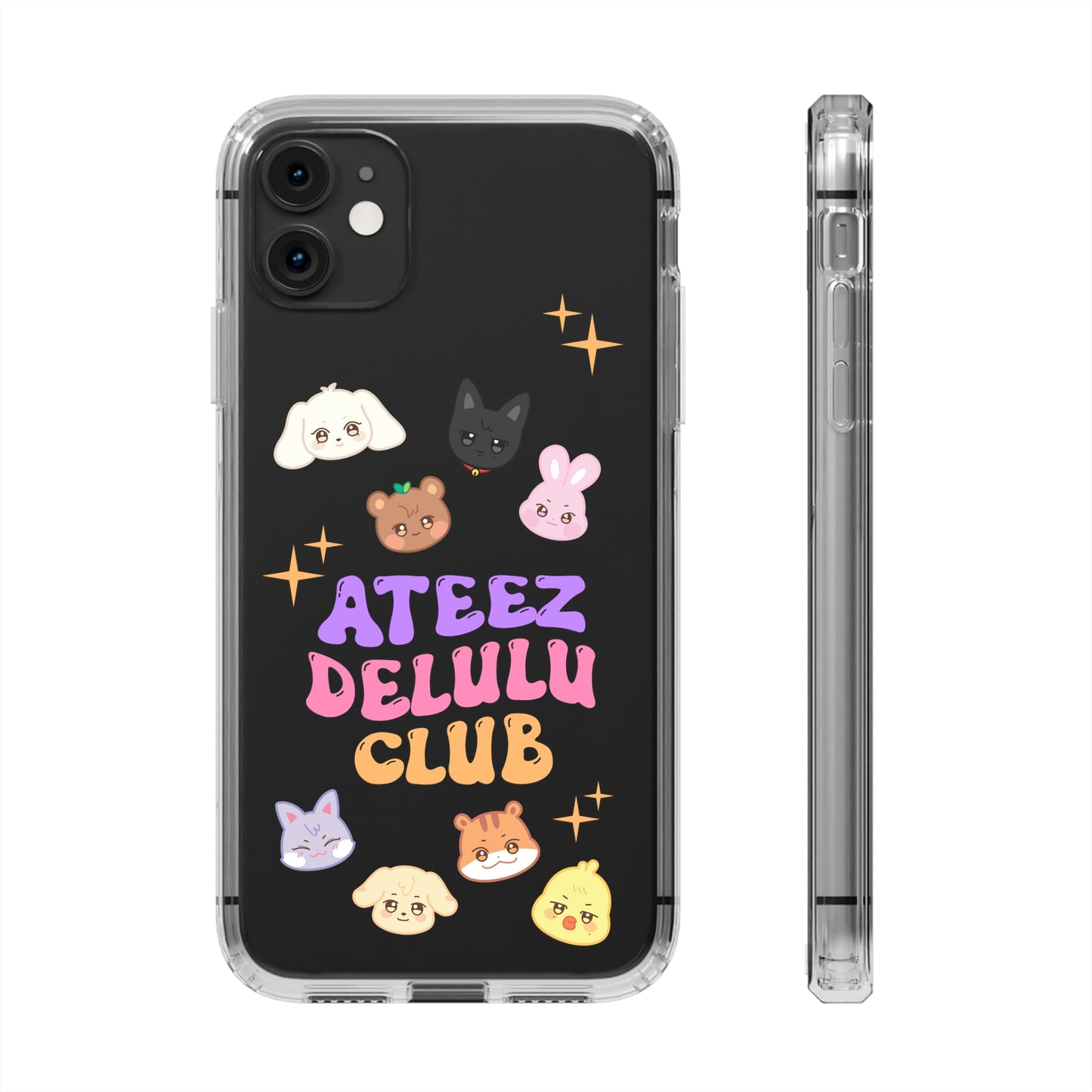 Ateez Delulu Club Clear Phone Cases iphone 12 13 14 Samsung S21 22 Kpop Gift for Fans Atiny