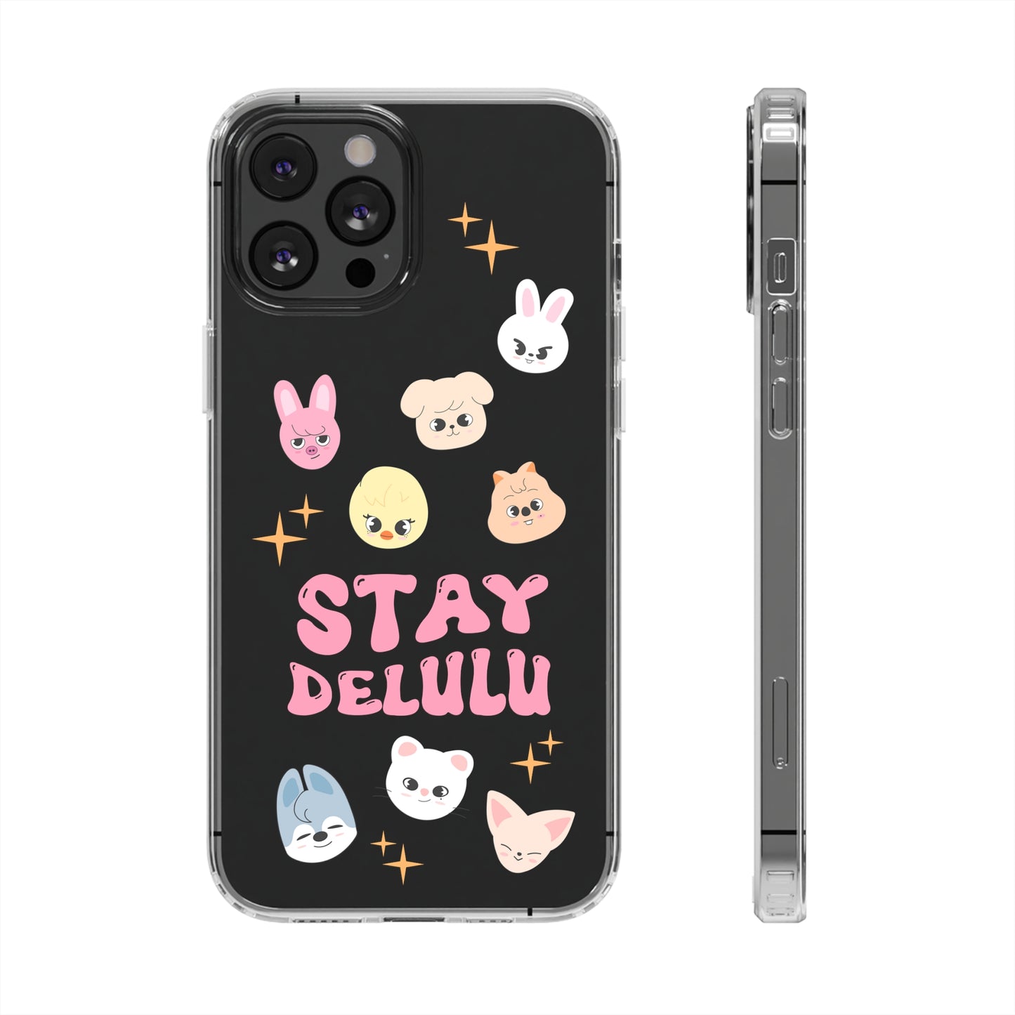 Stay Delulu Club Clear Phone Cases iphone 12 13 14 Samsung S21 22 Kpop Skzoo Stray Kids Gift for Fans