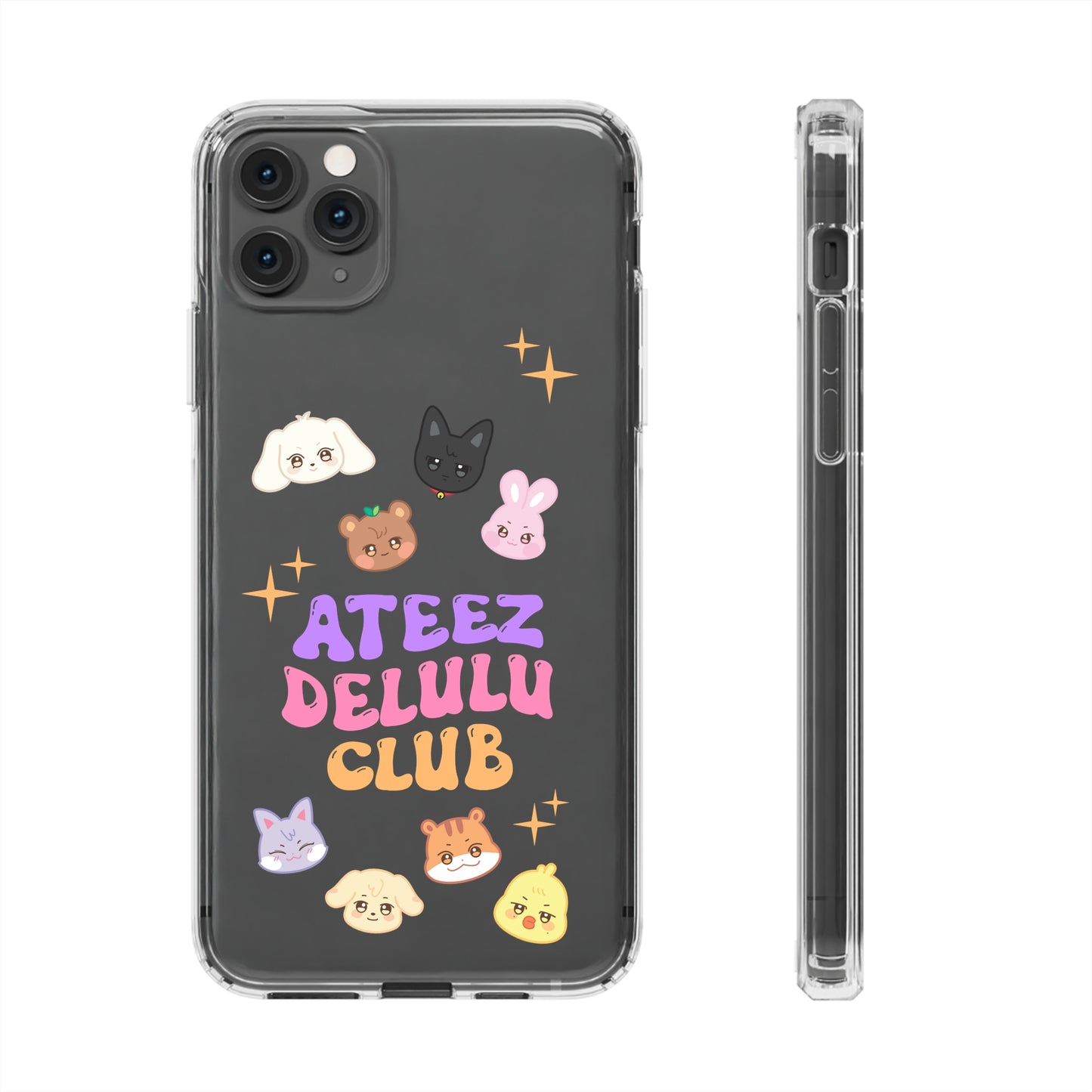 Ateez Delulu Club Clear Phone Cases iphone 12 13 14 Samsung S21 22 Kpop Gift for Fans Atiny