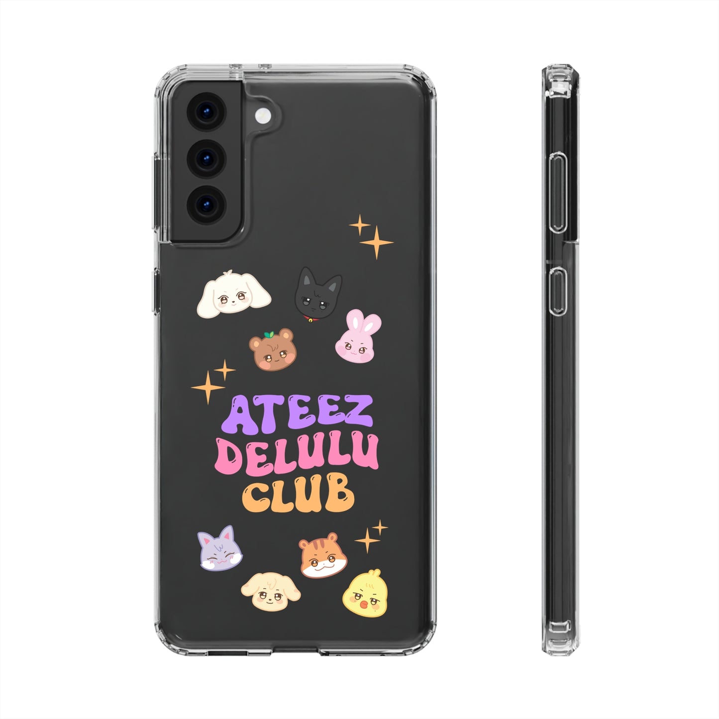 Ateez Delulu Club Clear Phone Cases iphone 12 13 14 Samsung S21 22 Kpop Gift for Fans Atiny