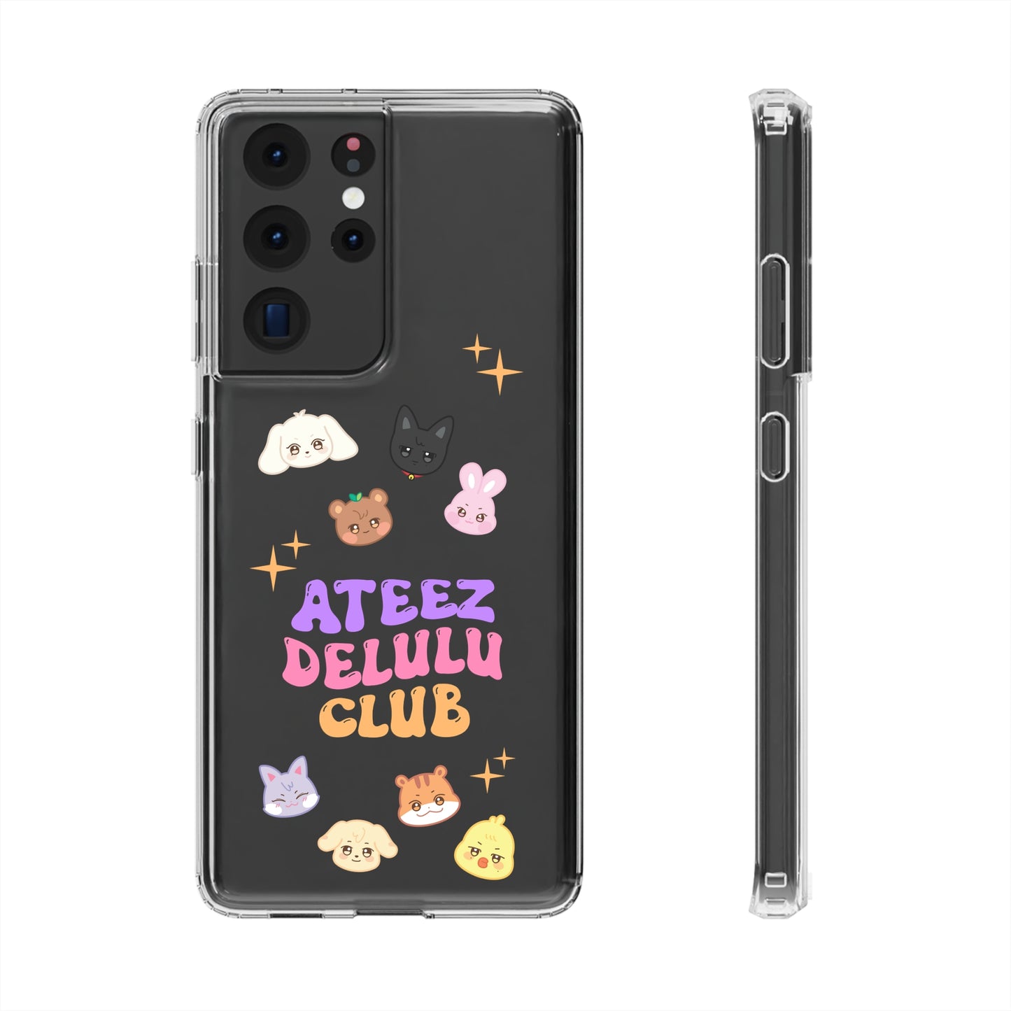 Ateez Delulu Club Clear Phone Cases iphone 12 13 14 Samsung S21 22 Kpop Gift for Fans Atiny