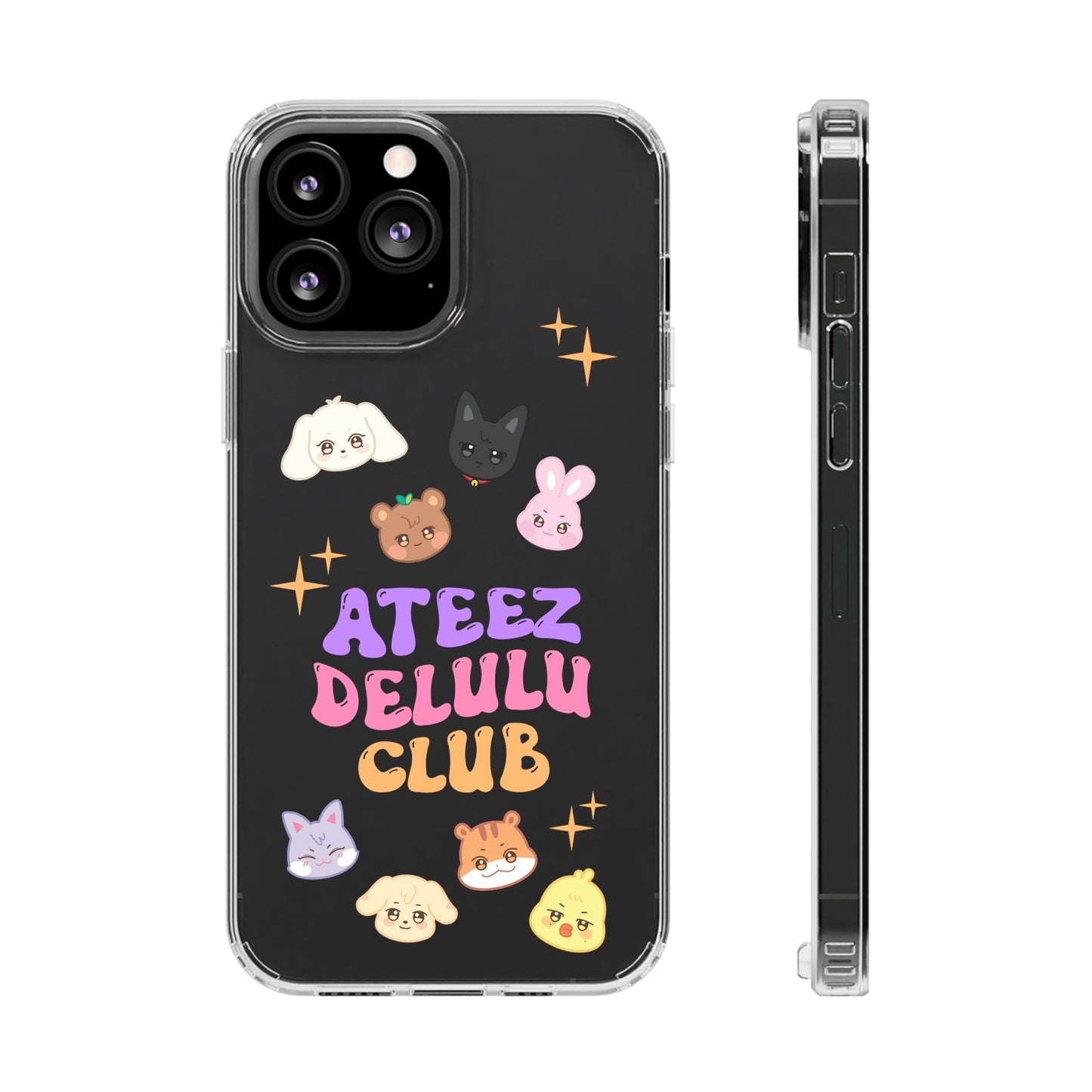 Ateez Delulu Club Clear Phone Cases iphone 12 13 14 Samsung S21 22 Kpop Gift for Fans Atiny