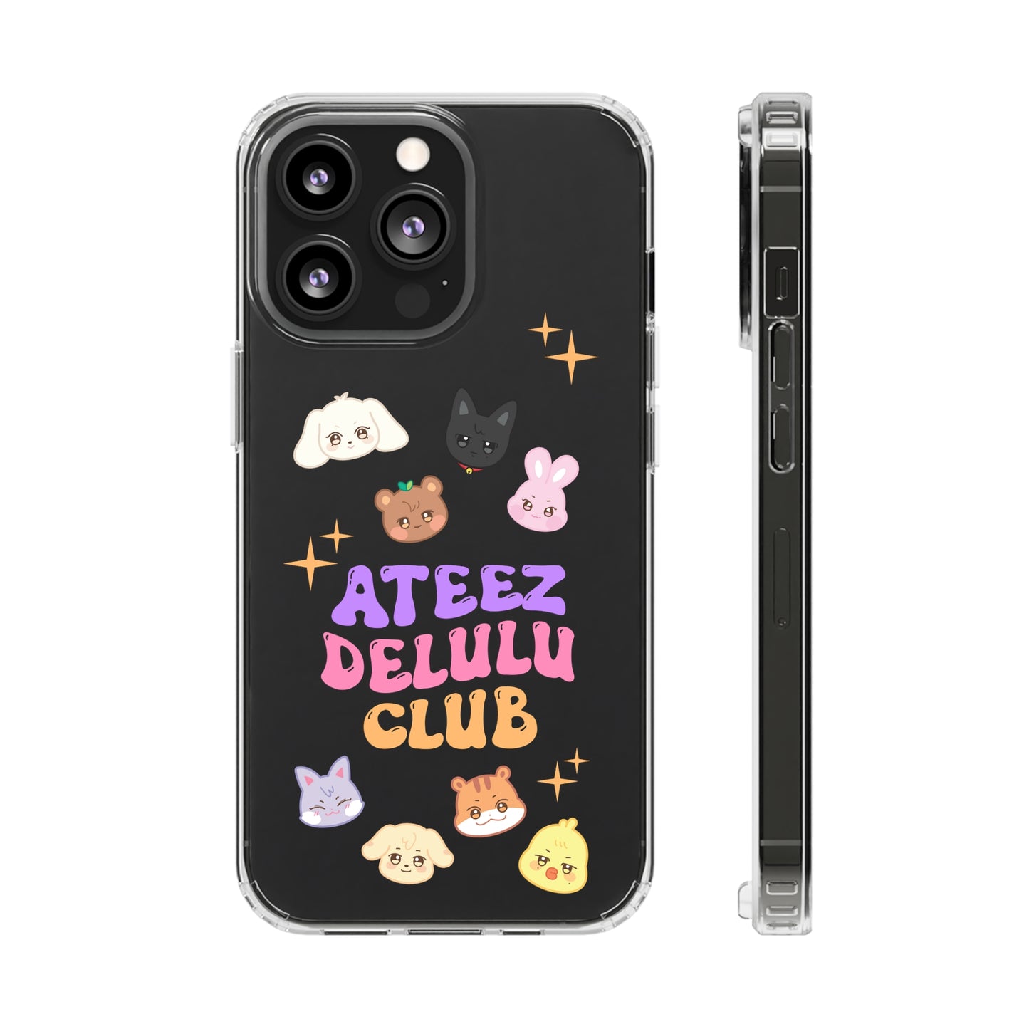 Ateez Delulu Club Clear Phone Cases iphone 12 13 14 Samsung S21 22 Kpop Gift for Fans Atiny