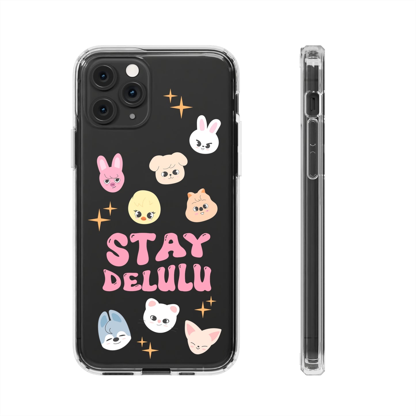 Stay Delulu Club Clear Phone Cases iphone 12 13 14 Samsung S21 22 Kpop Skzoo Stray Kids Gift for Fans