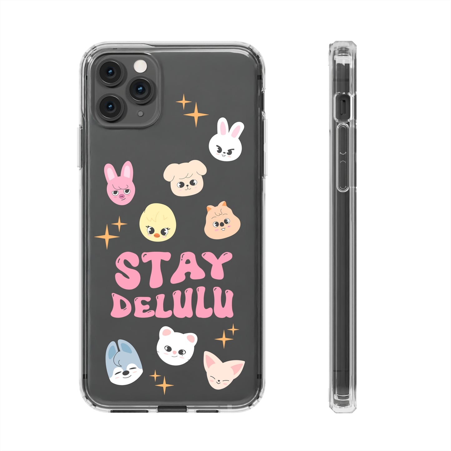 Stay Delulu Club Clear Phone Cases iphone 12 13 14 Samsung S21 22 Kpop Skzoo Stray Kids Gift for Fans