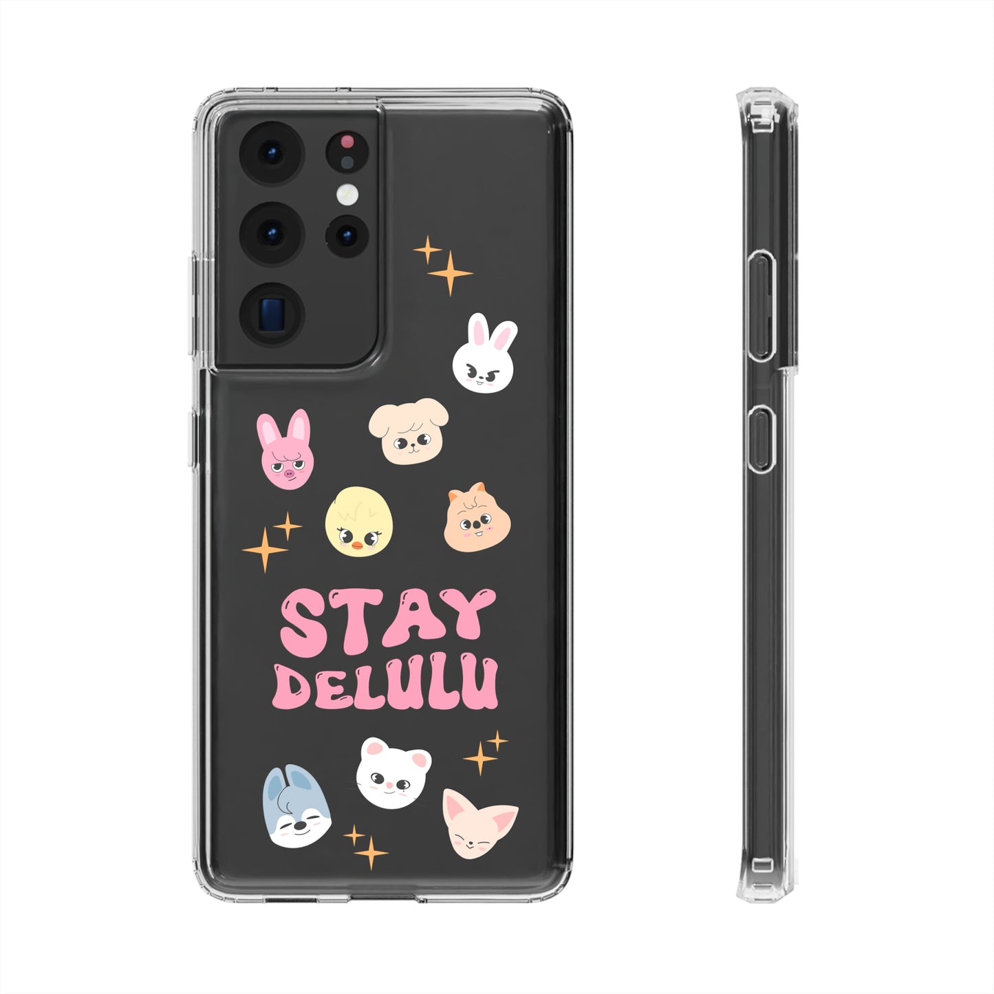 Stay Delulu Club Clear Phone Cases iphone 12 13 14 Samsung S21 22 Kpop Skzoo Stray Kids Gift for Fans